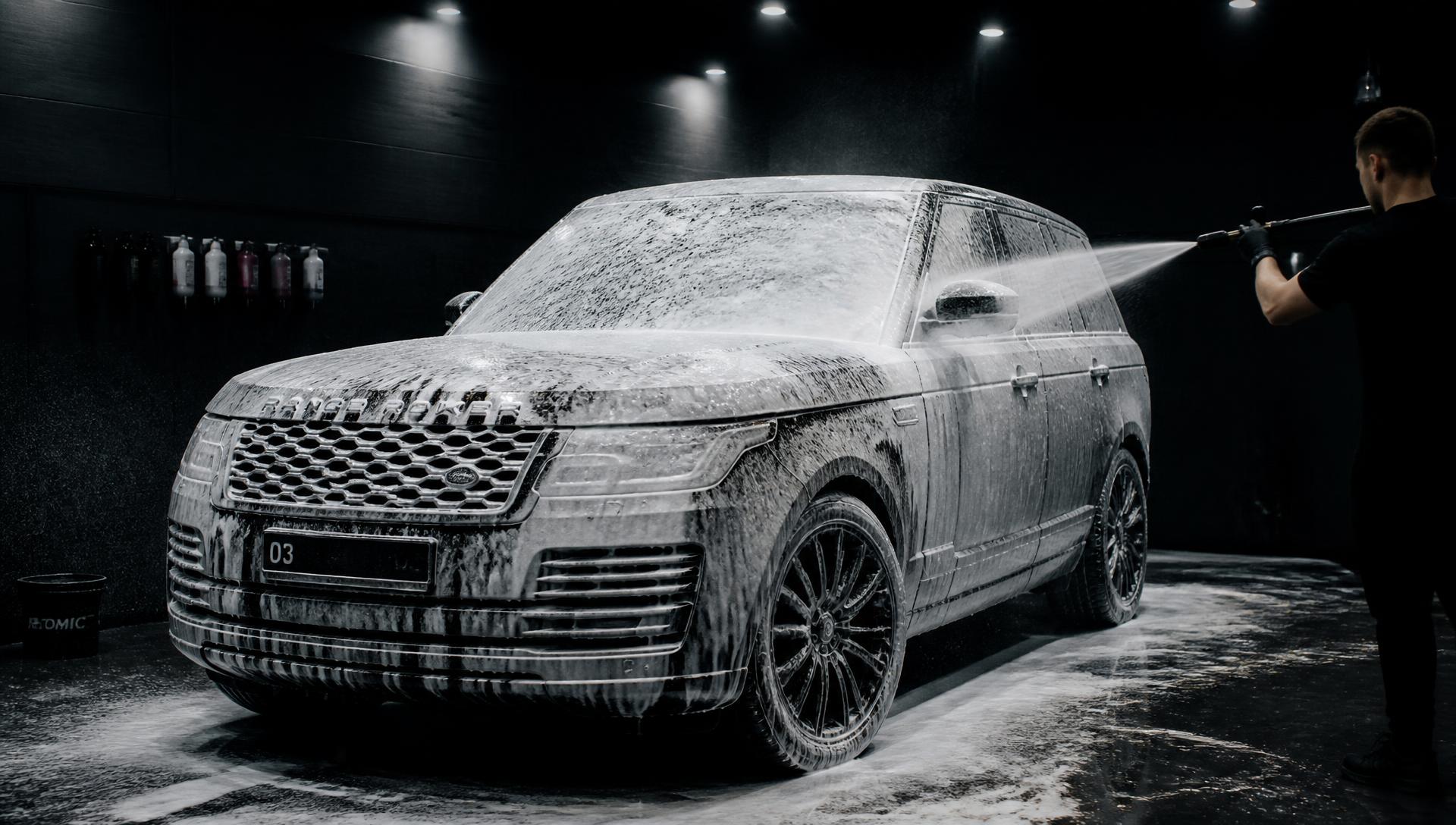 Foam wash in progress