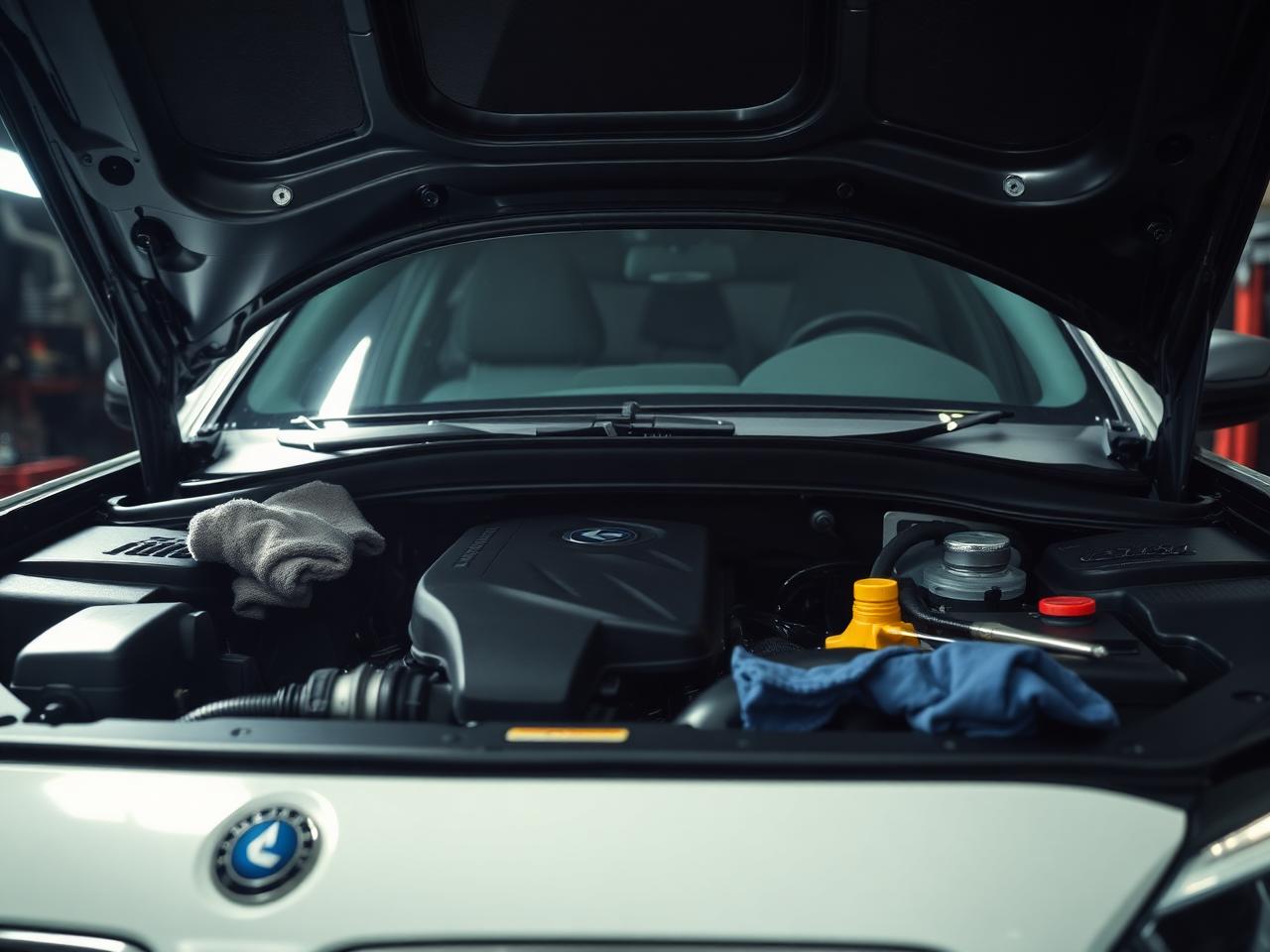 Detailed engine bay