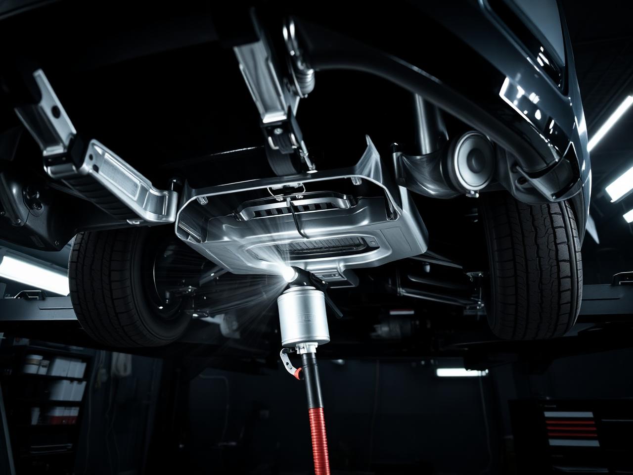 Underbody treatment on a lifted vehicle